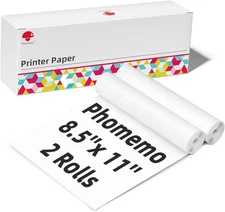 Phomemo M832 Thermal Paper 2 Rolls, 8.5" x 8.5" X 11" Letter Size 
