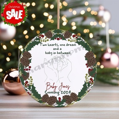 Expecting Baby Christmas Ornament, Baby Announcement Ornament, Gift for Expec...