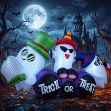 5/6 Ft Halloween Ghost/Cat/Witch Inflatables LED Outdoor Yard Decoration Blow up