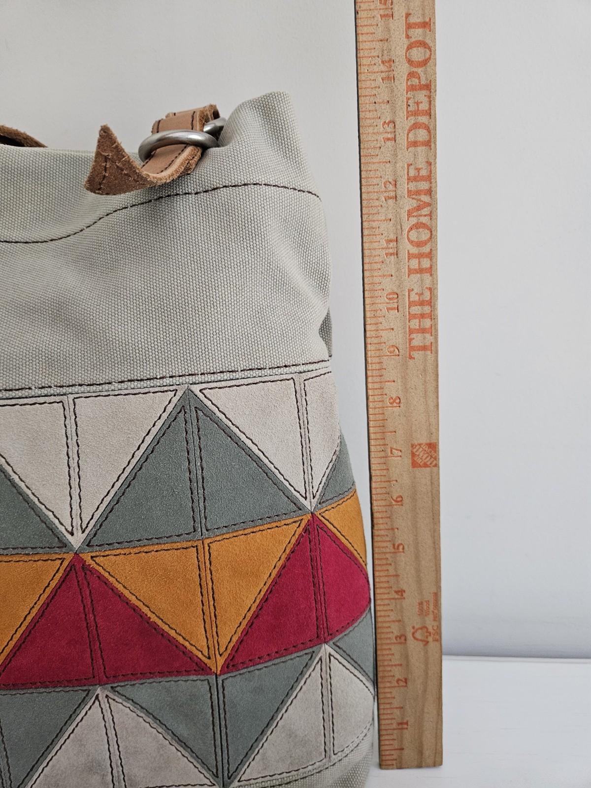 FOSSIL Gray Colorful Leather Patchwork Embroidere… - image 15