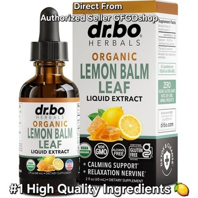 Organic Lemon Balm Liquid Drops Extract Supplement Calm Mood Relaxation Support