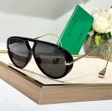 Unisex Bottega Veneta BV1273S Women's Sunglasses Black Frame/Black Lens 63MM