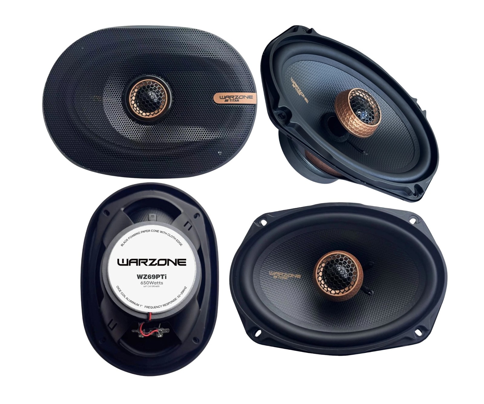 Warzone WZ69PTi 6x9" 4&Omega; Coaxial Car Speakers 1300W Max Power (4 Speakers Total)