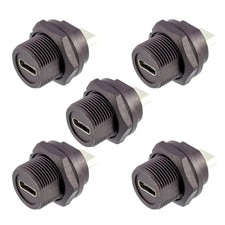 5 pcs Panel Mount USB Type C Female to Female Waterproof USB Type C