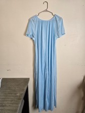 Vintage JC Penney Women's Blue Nylon Long Nightgown One Size Fits All