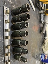 Snap On 38 Drive 7 Piece Sae Impact Swivel Flex Socket Set Ipf