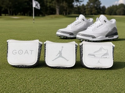 Air Jordan 3's White Center Shaft Elephant print Magnetic Mallet Cover Upcycled