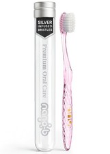 Manual Toothbrush for Adults with Sensitive Gums, Silver Soft/Medium Bristles...