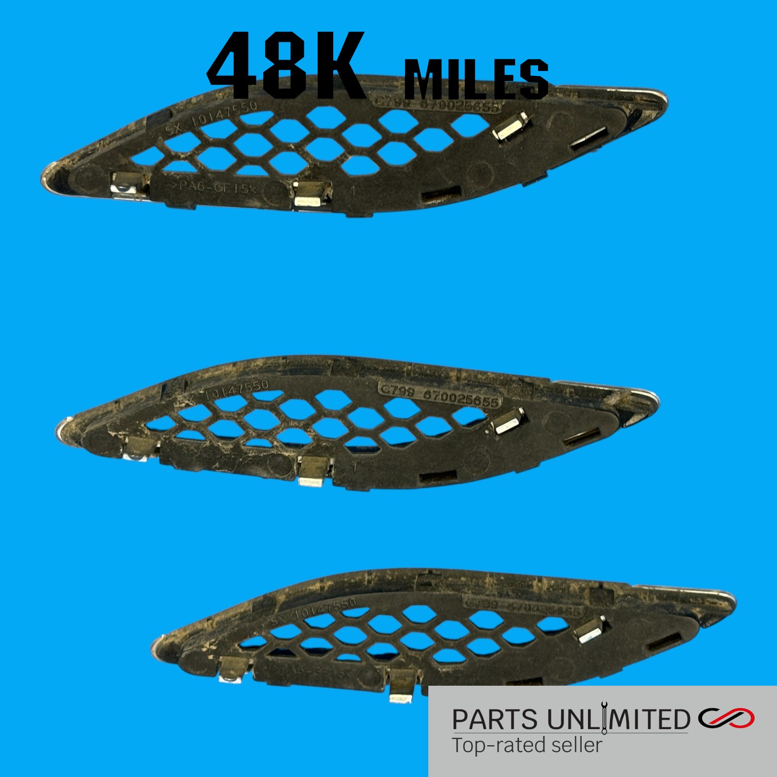14-20 Maserati Ghibli M157 OEM Left Driver side fender vent trim grille set x3