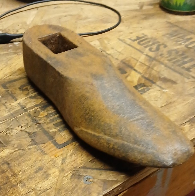 Antique Cast Iron Shoe Last Cobbler Form Mold Shoemaking Last Mold Form