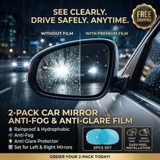 2pcs Car Mirror Anti Fog Film Rainproof Anti Glare Protector