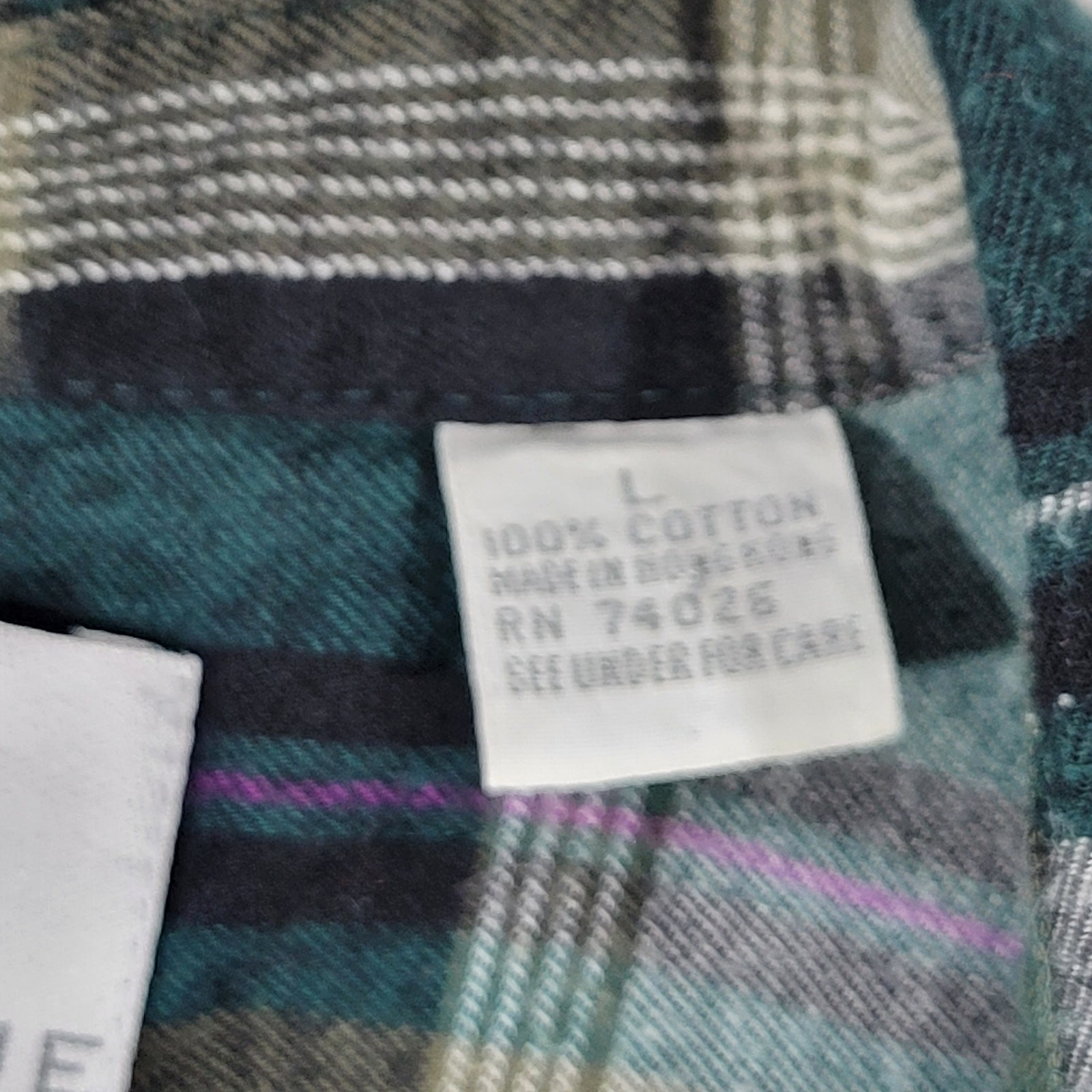 Basic First Issue Plaid Button Up Shirt Long Slee… - image 5