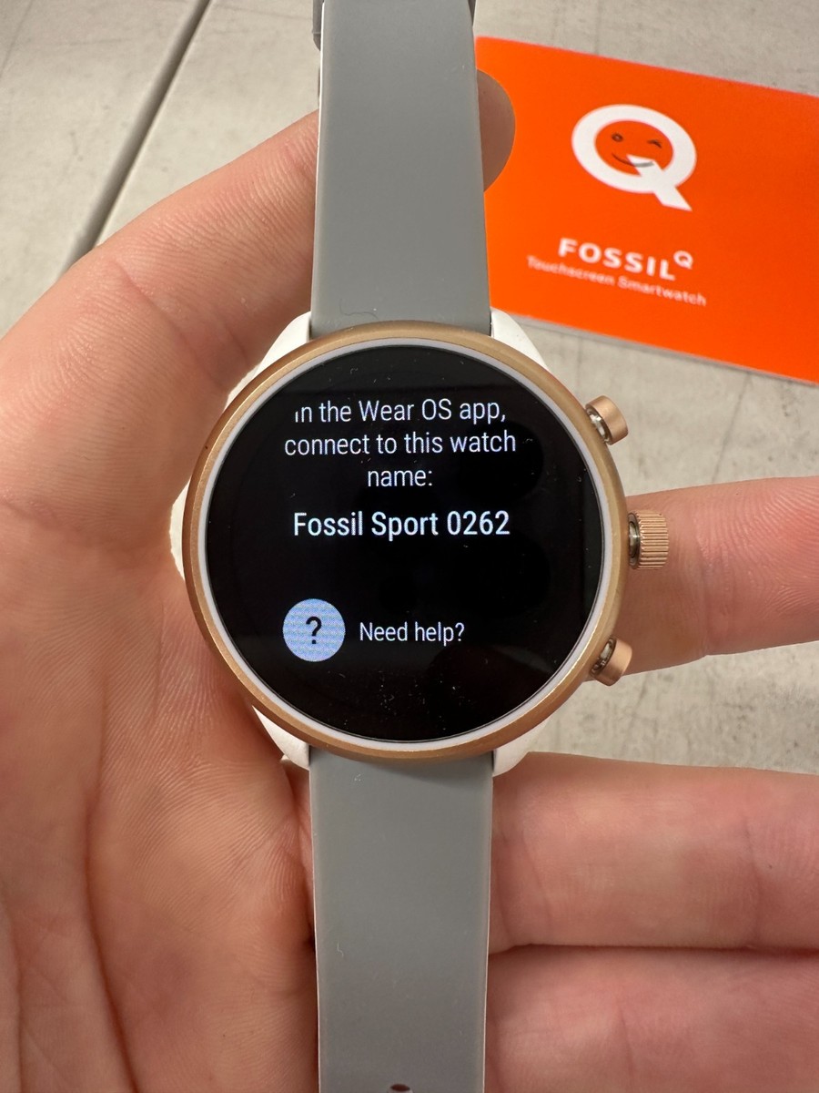 Fossil FTW6025 Sport Smartwatch 41mm Gray Silicone Band for sale