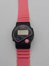Vintage Timex Aerobix Digital Watch  Pink Band Chrono New Battery Working