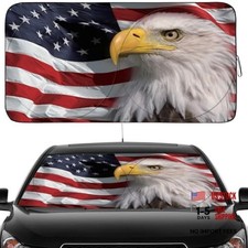 Windshield Sun Shade for Car Front Window Cover Sunshades Standard US Flag