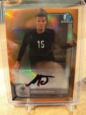 Malick Thiaw 2022 Bowman Chrome Under 21 Euro CA-MT 1st Orange Auto 14/25