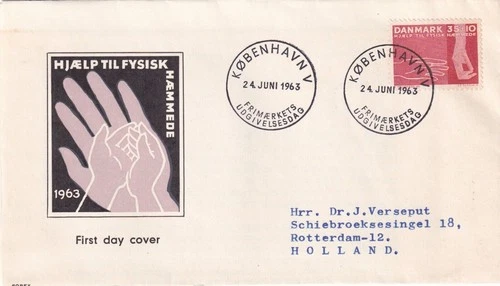 SA25d Denmark 1963 Aid to Physically Handicapped, FDC