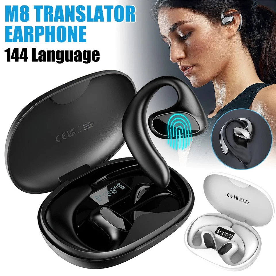 Earbuds Earphone Wireless Bluetooth Smart Language Translator144 Language 2 Way