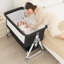 4-In1 Baby Bassinet Adjustable Bedside Sleeper Foldable Mattress Portable