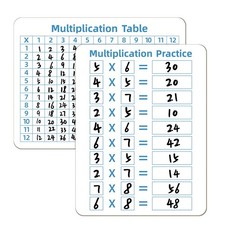 Multiplication Chart Whiteboard Double-Sided Times Table 9x12 Dry Erase