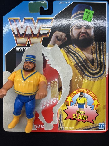 Vintage Minty WWF Hasbro Series 1 Akeem With Cardb...