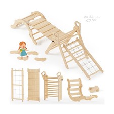 BlueWood 10-in-1 Pikler Triangle Set, Toddler Climbing Toys Indoor,... Fast Ship