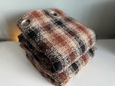 Dunelm Cosy Autumnal Check Pattern Boucle Eyelet Fully Lined Curtains