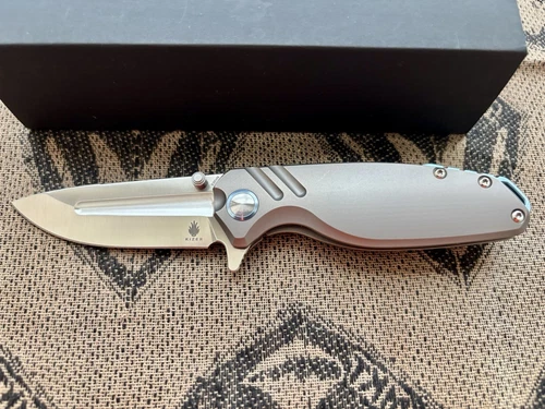 Kizer Ti'an Pocket Knife Titanium Handle S35VN Steel Drop Point Blade Ki3624A1