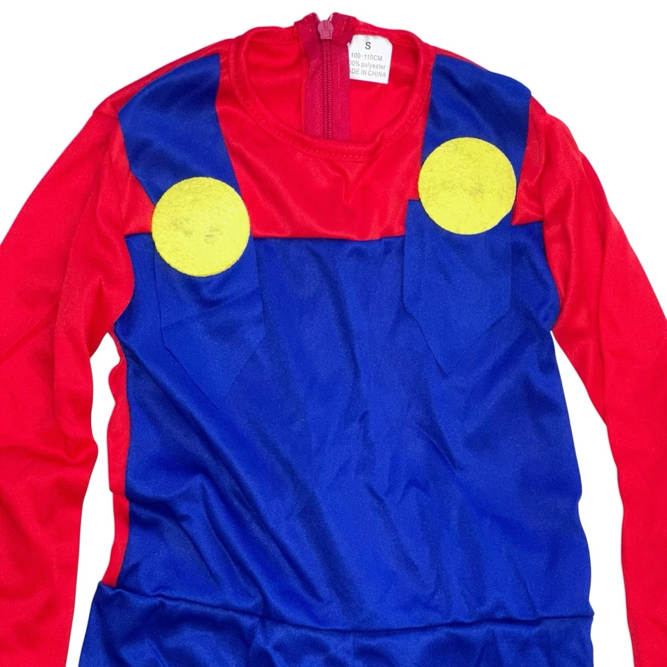 Disfraz de Super Mario Brothers de lujo para niños talla pequeña 5-6 sombrero guantes escondite incl. Foto 4 de 4