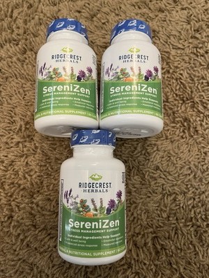 Ridgecrest Herbals SereniZen Stress Management Support 60 Ct 3 Pack Exp 8/26