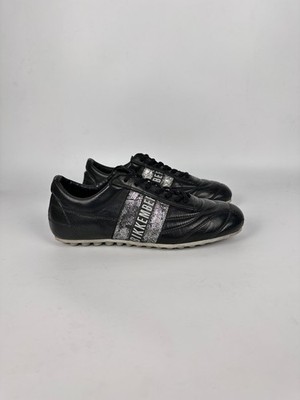 Dirk Bikkembergs 106 Soccer Leather Sneakers Black Silver Glitter EU 42 US 9