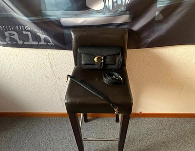 Coach Tabby 26 Leder Schwarz Reißverschluss Logo F58921