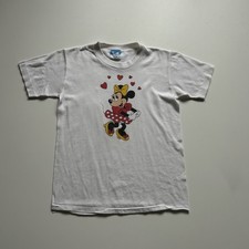Vintage Disney Minnie Mouse Shirt Youth Girls XL White 80s Graphic Single Stitch