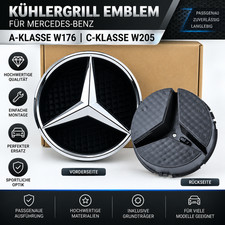 Kühlergrill Emblem Stern Schwarz für Mercedes A-Klasse W176 C-Klasse W205 Kühlergrill Emblem Stern Schwarz für Mercedes A-Klasse W176 C-Klasse W205