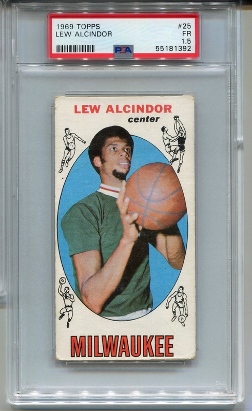 1969 Topps Lew Alcindor Kareem Abdul-Jabbar Rookie Card PSA 1.5 Graded #25