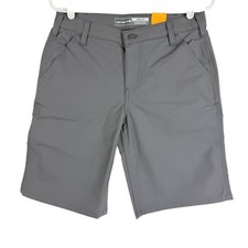 Carhartt Women's Rugged Flex Dark Grey Canvas Work Shorts Size 6 NWT 10" Inseam