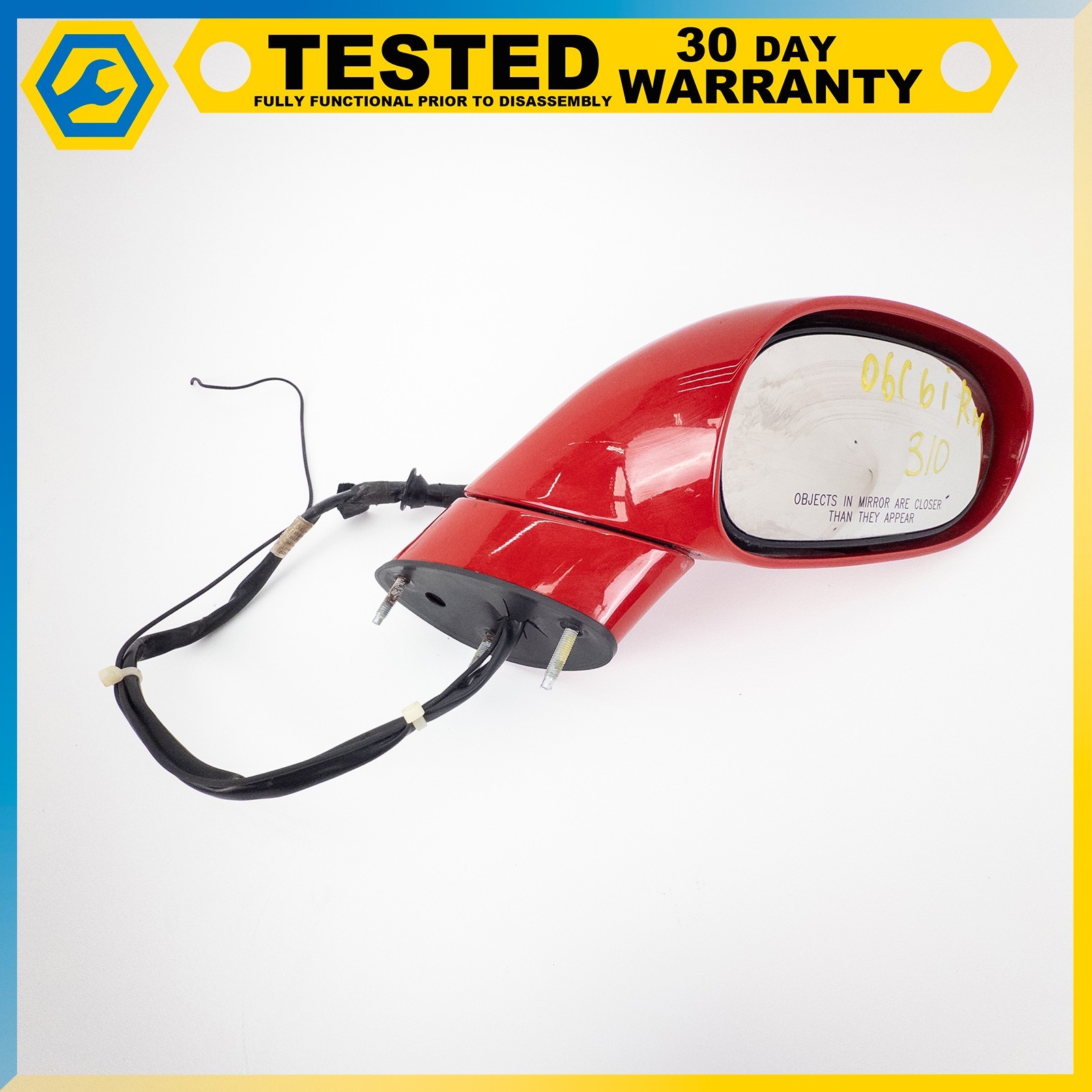 05-13 CHEVROLET CORVETTE C6 FRONT RIGHT POWER FOLD DOOR MIRROR ASSEMBLY RED OEM
