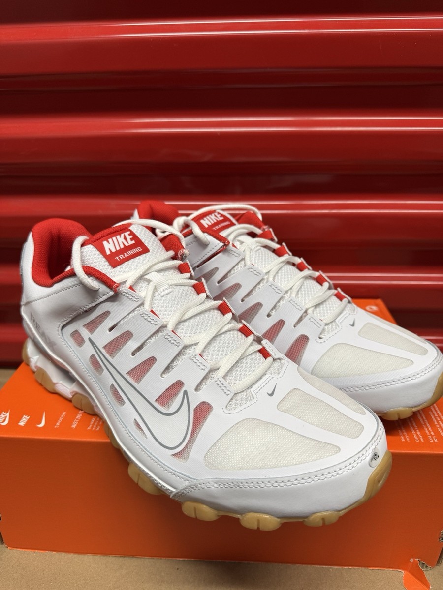 Men's Size 12 - Nike Reax 8 TR Mesh White Wolf Grey Red 621716-103