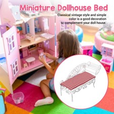 Lit Miniature De Maison De Poupée Lit En Fer Décoratif Pour Maison De Poupée