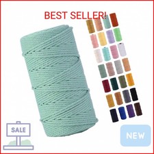Light Green Macrame Cord 3mm x 109Yards,Colored Cotton Rope Colorful Cotton Cord