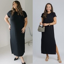 Spanx Airessentials maxi t shirt dress side slit size 3X 50572R short sleeve