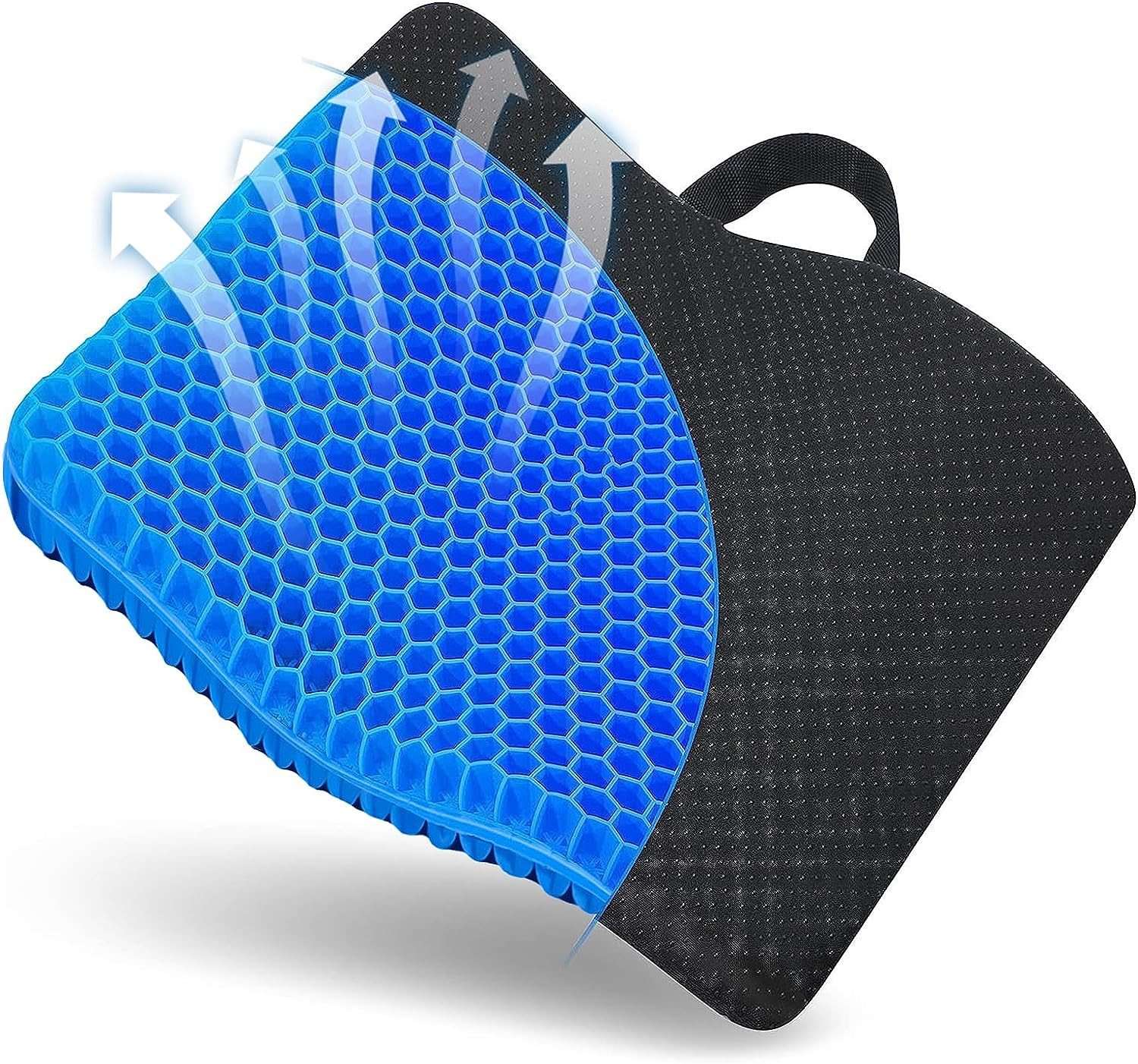 Coussin de siège en gel ergonomique bleu respirant pour chaise de bureau