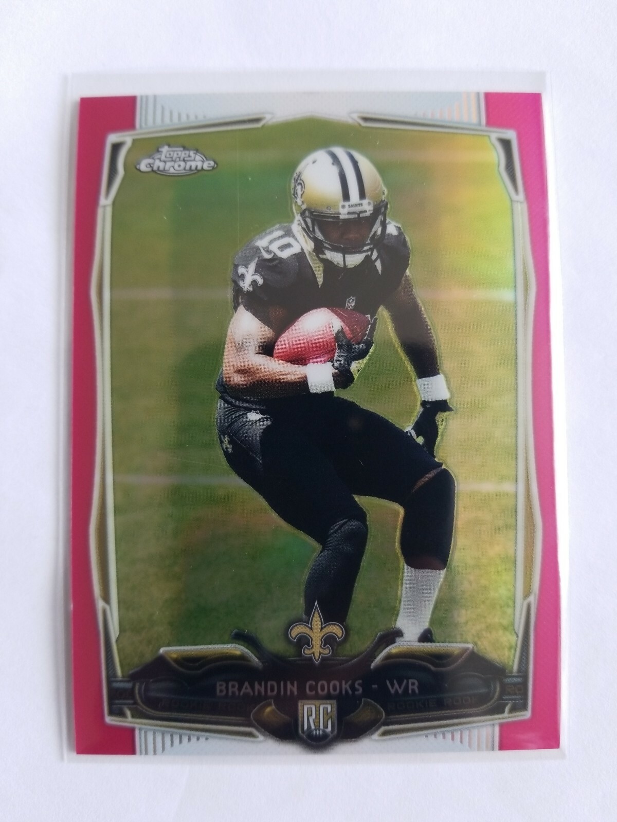 2014 TOPPS CHROME PINK REFRACTOR BRANDIN COOKS RC! 10/399! 1/1! ROOKIE JERSEY #!