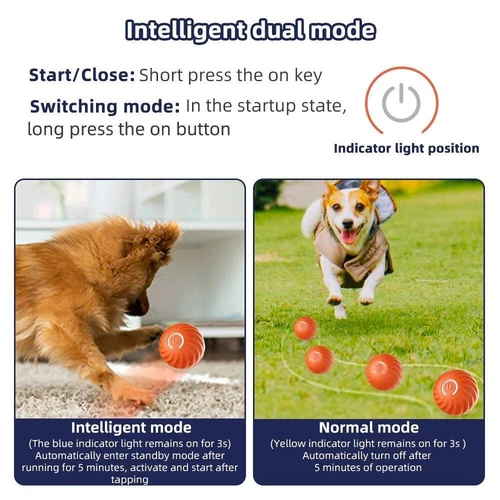Palla giocattolo elettronica USB Smart Dog interattiva animale domestico automatico palla in movimento regalo - Foto 7 di 20