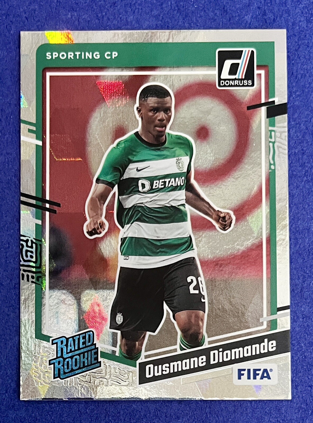 Ousmane Diomande 2023-24 Donruss FIFA CUBIC PARALLEL RATED ROOKIE #190 SPORTING
