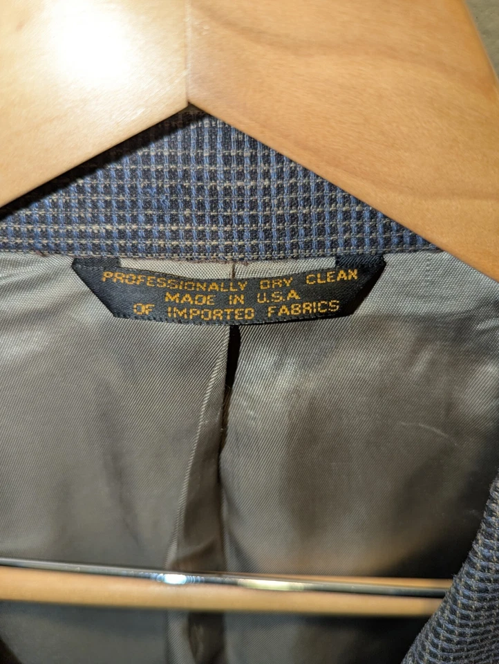 Chaqueta Abrigo Deportivo De Colección Años 90 Warren Sewell Para Hombres 50L Marrón Pata de Gallo Tweed Foto 3 de 4