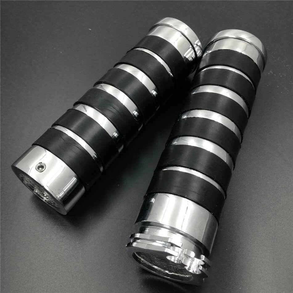 Empuñaduras de manillar cromadas de 1"" para Yamaha Virago 250 535 750 1100 Road Star Warrior Foto 2 de 4