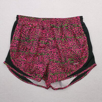 Nike Shorts Womens Medium Pink Yellow Zebra Striped Cheetah Spot Leopard Running | eBay