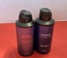 QTY 2 - Bath  Body Works OCEAN Deodorant Deodorizing Body Spray for Men 3.7OZ