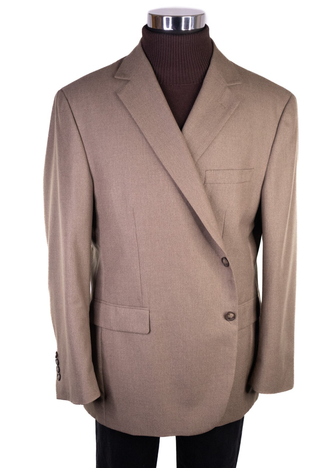 Stafford Essentials Beige Solid Polyester Two But… - image 2